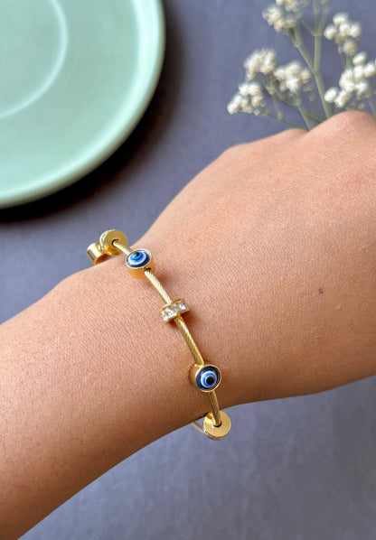 Anti-Tarnish Evil Eye Magnetic Bracelet | Free Size