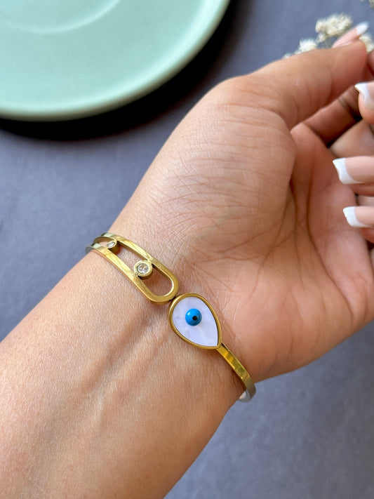 Anti-Tarnish Evil Eye Statement Bracelet | Free Size
