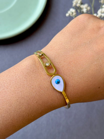 Anti-Tarnish Evil Eye Statement Bracelet | Free Size