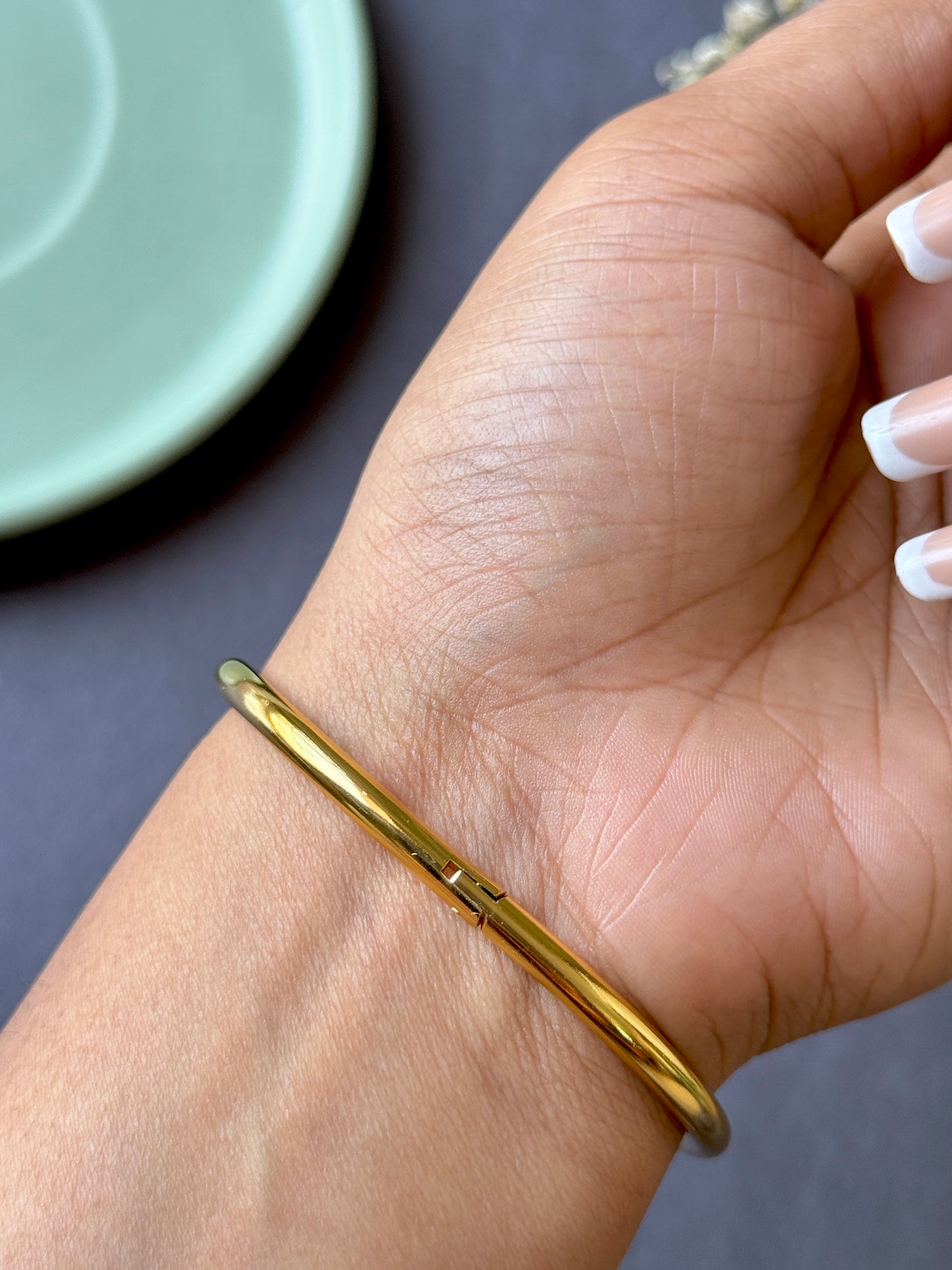 Anti-Tarnish Nail Statement Bracelet | Free Size