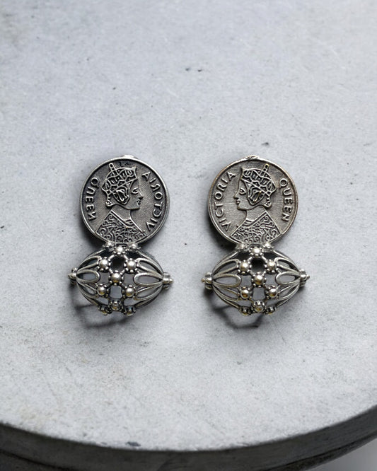 Queen Victoria Coin Stud Earring