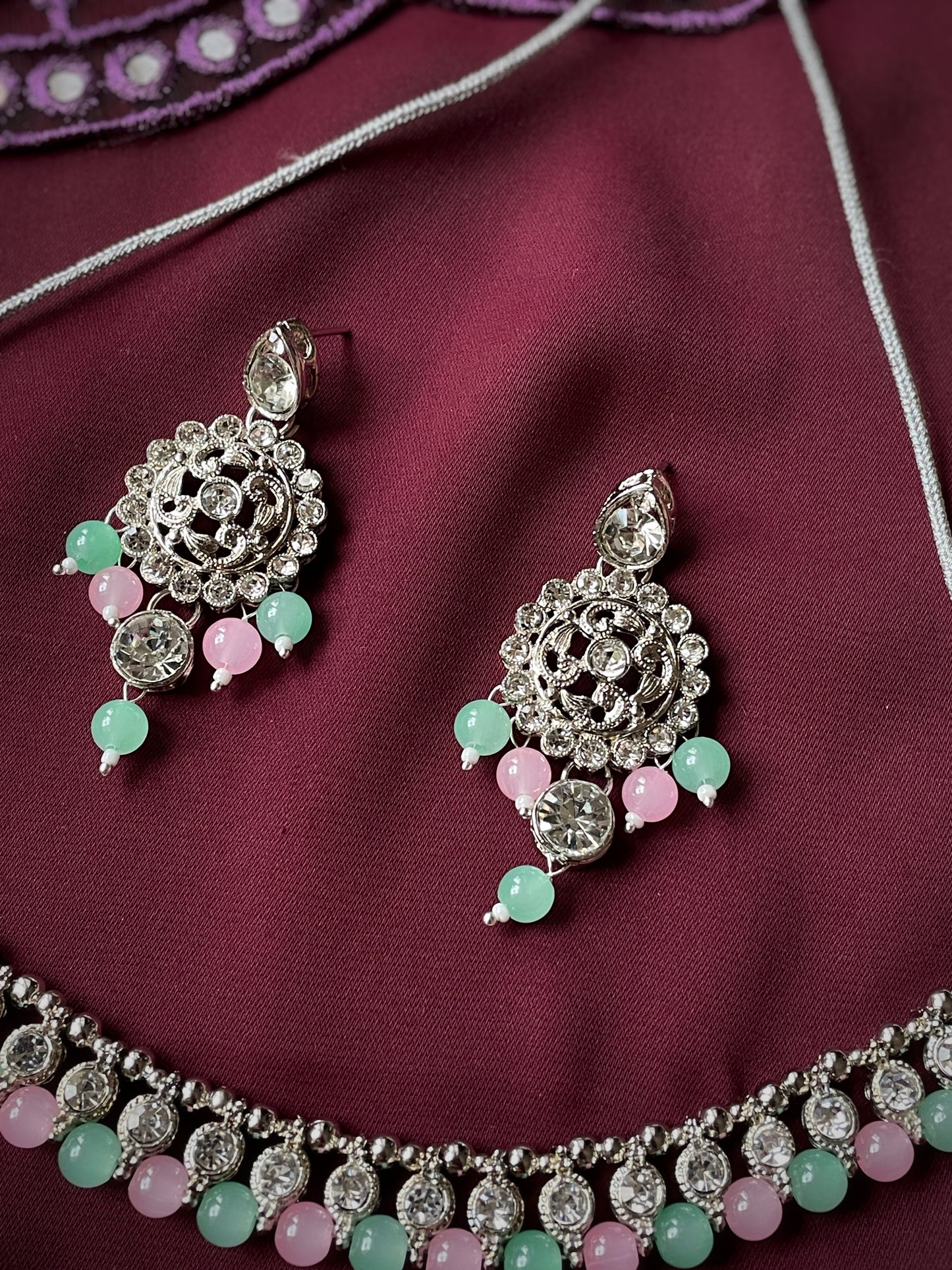 Elegant Necklace Set for Women with Earrings & Maang Tikka