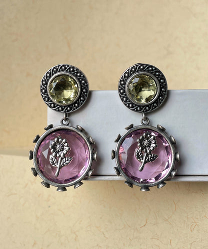 Pink Artisan-Crafted Dangling Earrings for Women