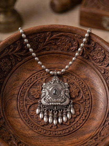 Lotus Embedded Antique Polish Necklace