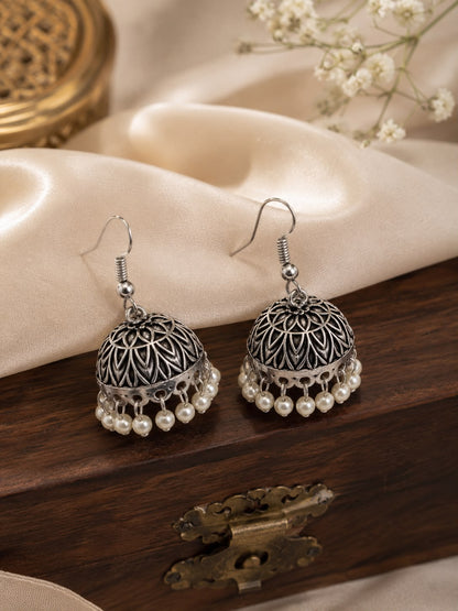 Everyday Grace Oxidised Jhumki Earrings