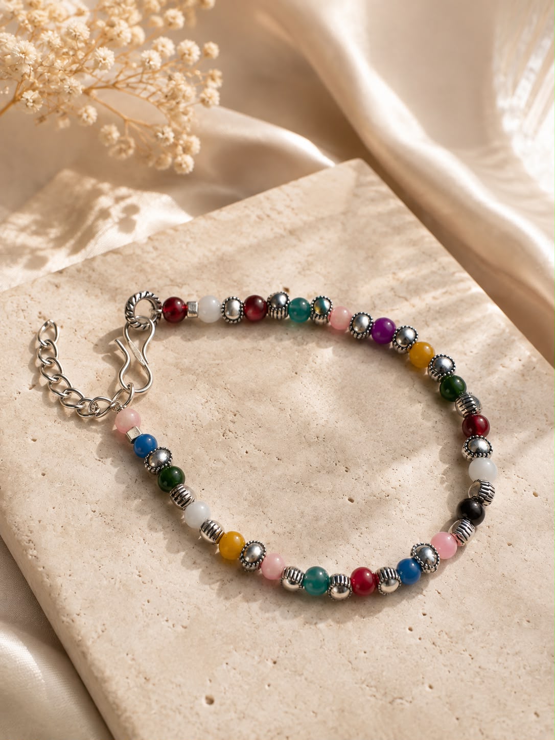 Multi-Colour Minimal Charm Bracelet | Free Size
