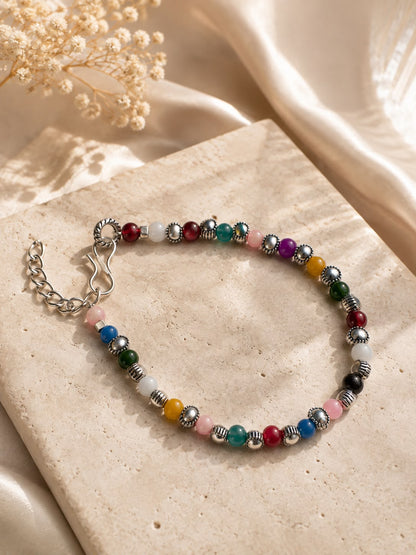 Multi-Colour Minimal Charm Bracelet | Free Size