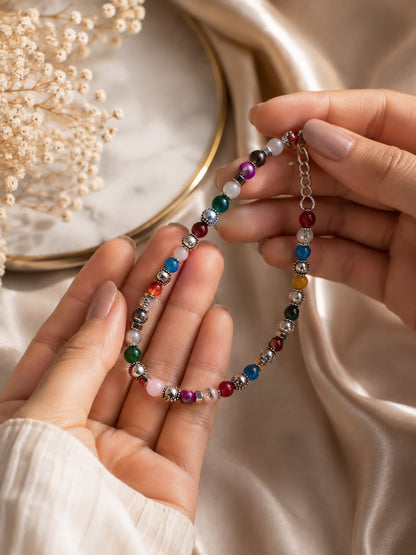 Multi-Colour Minimal Charm Bracelet | Free Size