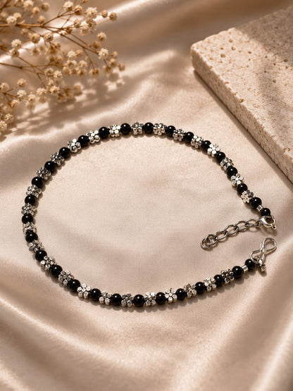 Anti-Tarnish Floral Anklet – Free Size