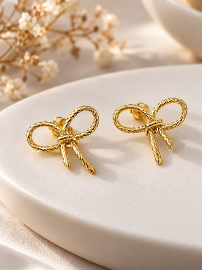 Bow Minimal Earrings – Anti Tarnish